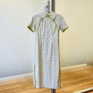 Green Plaid Qipao Dress - Chinese Cheongsam